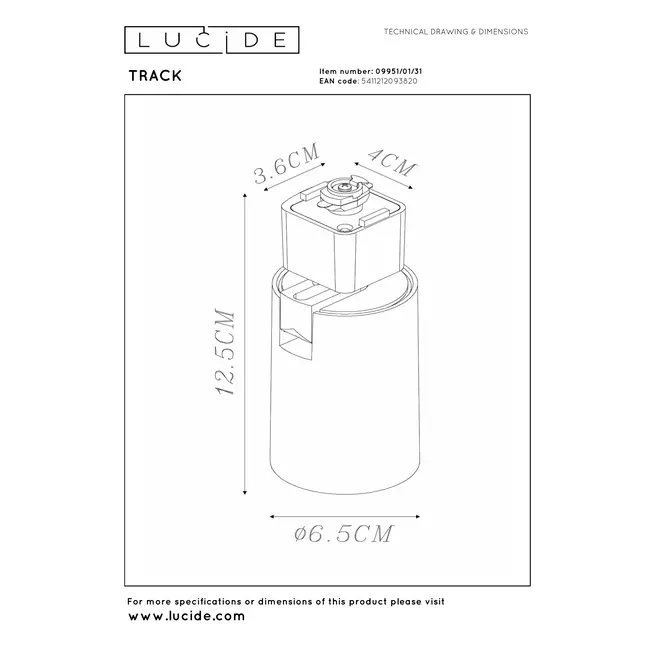 Complete Set Track Lighting 2m + 3 Track Spots Nigel White