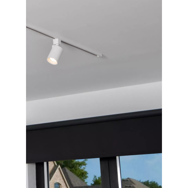 Kit complet d'éclairage sur rail 2 m + 3 spots sur rail Nigel Blanc
