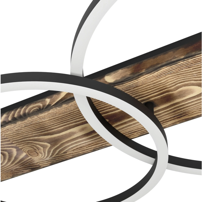 LED Plafondlamp Boyal 99408 zwart/hout