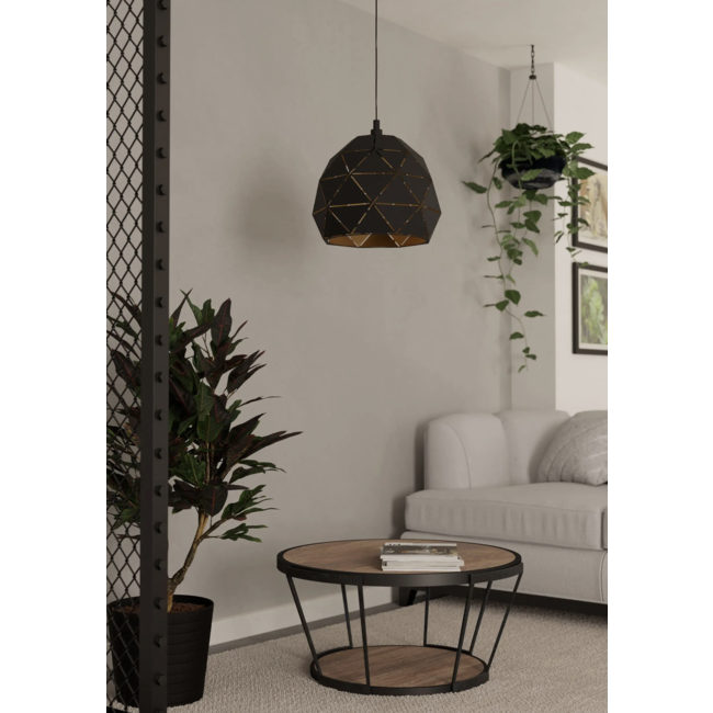 ROCCAFORTE pendant lamp black/gold 97841