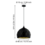 ROCCAFORTE pendant lamp black/gold 97841