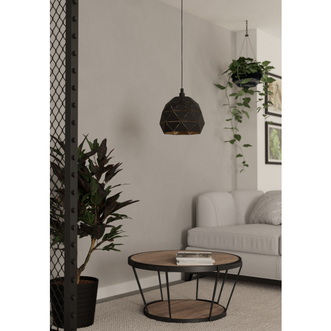 ROCCAFORTE pendant lamp black/gold 97845