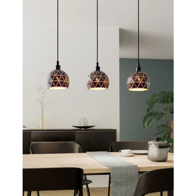 ROCCAFORTE pendant lamp black/gold 97846