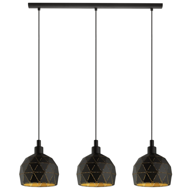 ROCCAFORTE hanglamp zwart/goud 97846