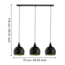 Suspension ROCCAFORTE noir/or 97846