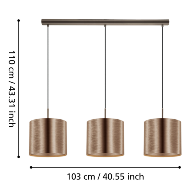 Suspension SAGANTO marron/cuivre 39357