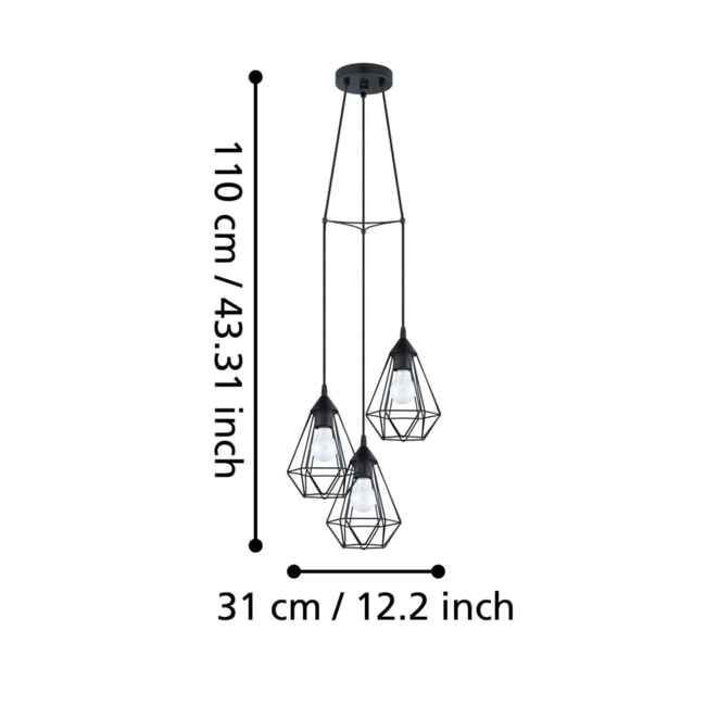 Hanglamp TARBES zwart 94191