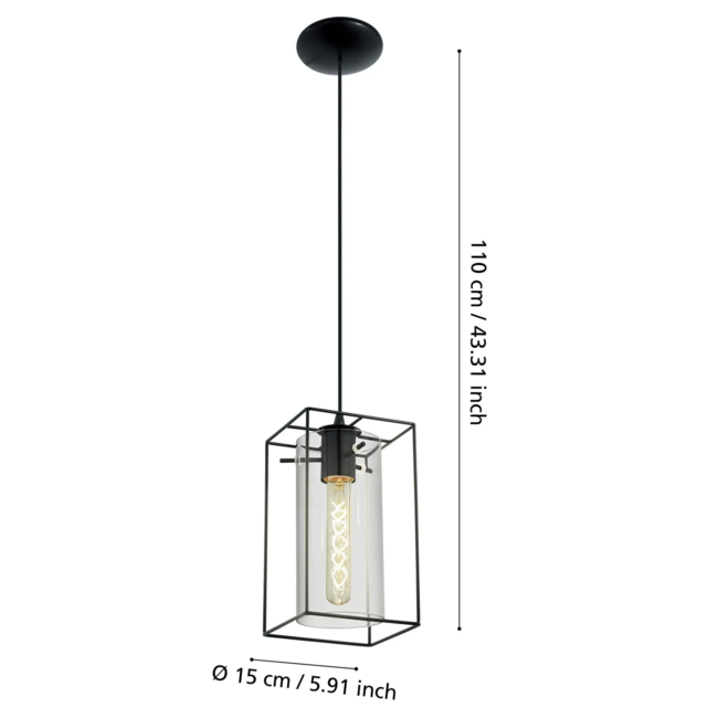 Rustic pendant lamp LONCINO 49495