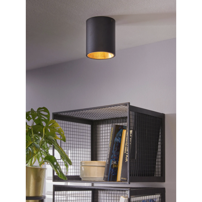 Led opbouwspot Polasso Zwart/Goud 94502