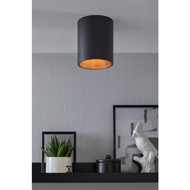 Led opbouwspot Polasso Zwart/Koper 94501