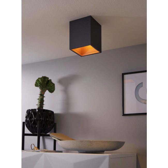 Led opbouwspot Polasso Zwart/Koper 94496