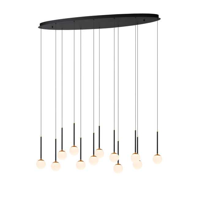 Premium CALINA - Hanglamp - LED Dimb. - CCT - 12x7W 2200K/3300K - Zwart - 24406/86/30
