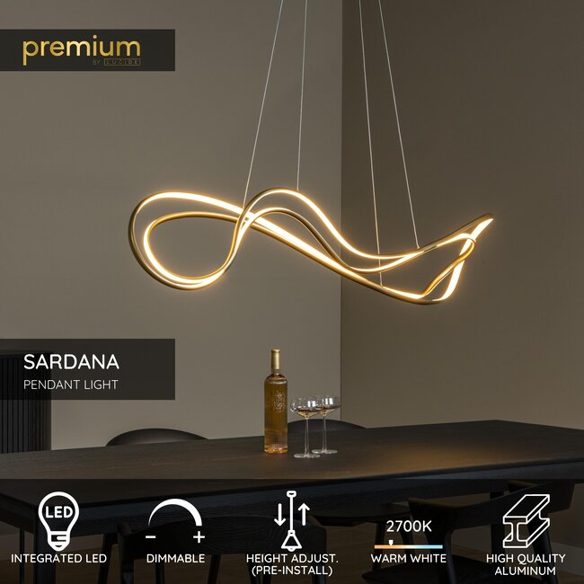 Premium SARDANA - Pendant light - LED Dim. - 1x54W 2700K - Matt Gold / Brass - 52400/59/02