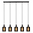 LAMBRES - Hanglamp - 5xE27 - Zwart - 45410/05/30