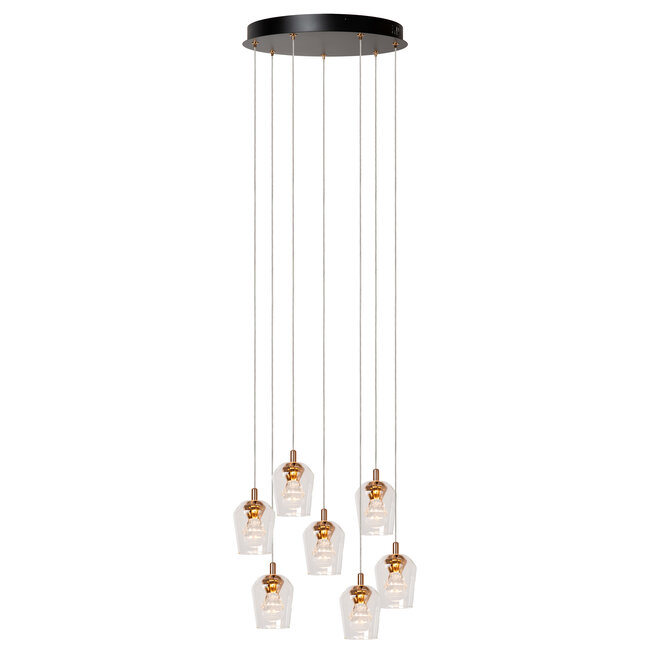 BERLIANE - Hanglamp - Ø 39 cm - LED Dimb. - 7x4W 2700K - Met vervangbare LED-module - Transparant | Essential - 00430/28/60