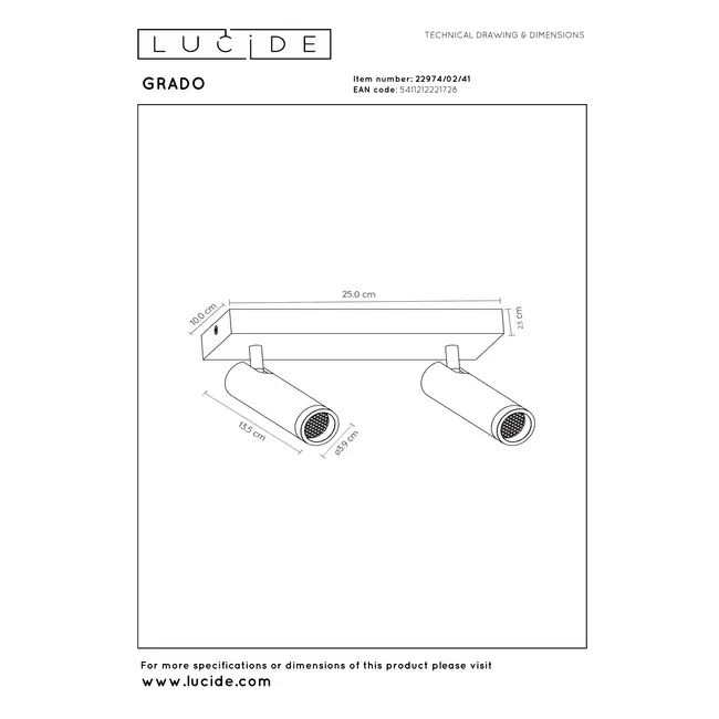 GRADO - Spot plafond - 2xGU10 (MR11) - Taupe - 22974/02/41