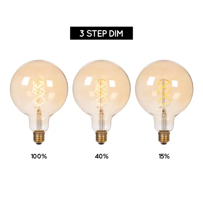 G125 - Filament lamp - Ø 12,5 cm - LED 3 StepDim (Memory) - E27 - 1x4,9W 2200K - Amber - 49033/95/62