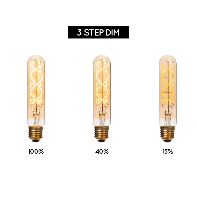 T32 - Filament lamp - Ø 3 cm - LED 3 StepDim (Memory) - E27 - 1x4,9W 2200K - Amber - 49035/95/62