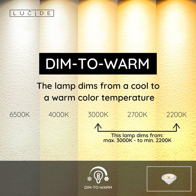 ES111 - Led lamp - Ø 11 cm - LED Dim to warm - GU10 - 1x12W 2200K/3000K - Wit - 49041/12/31