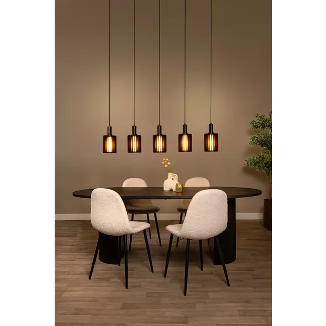 LAMBRES - Suspension - 5xE27 - Noir - 45410/05/30