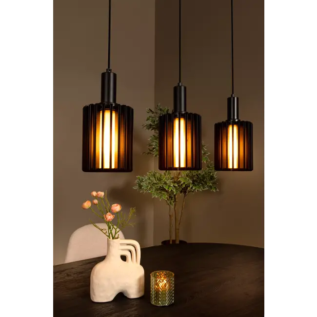 LAMBRES - Suspension - 5xE27 - Noir - 45410/05/30