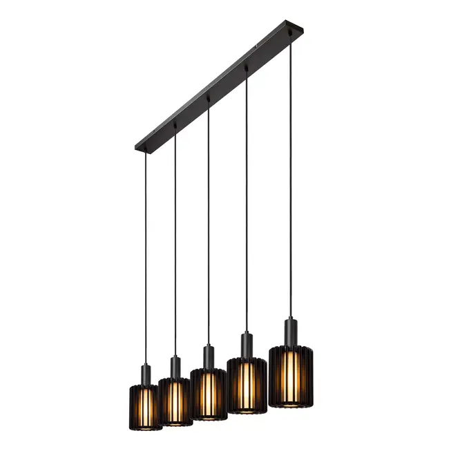 LAMBRES - Pendant light - 5xE27 - Black - 45410/05/30