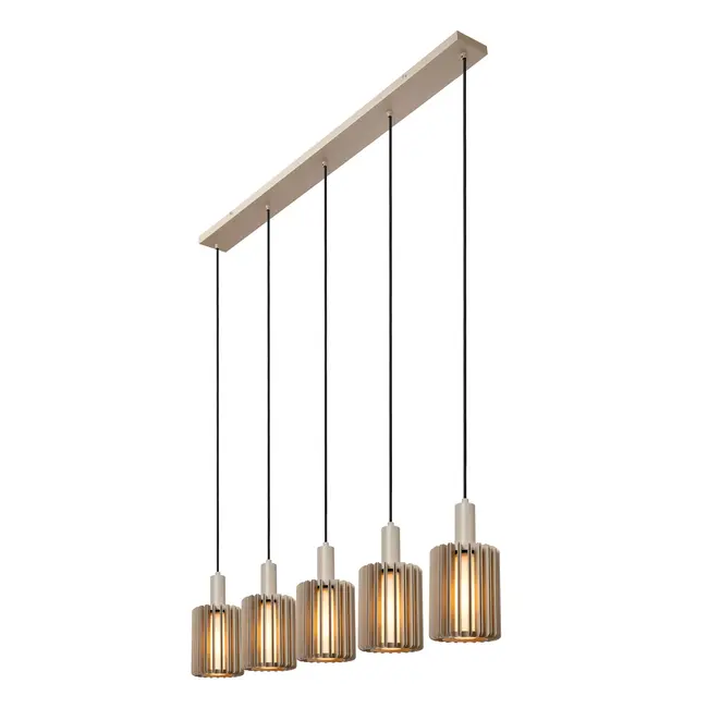 LAMBRES - Hanglamp - 5xE27 - Taupe - 45410/05/41