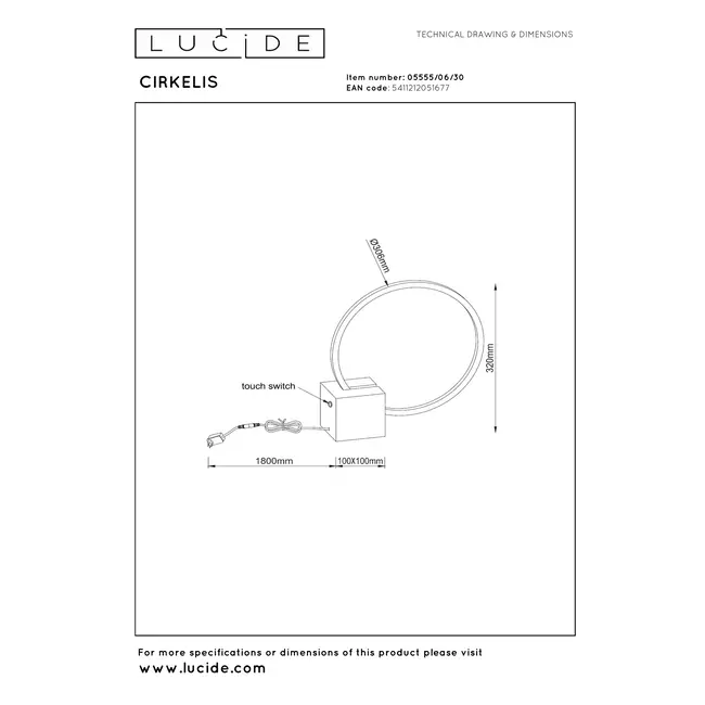 CIRKELIS - Lampe de table - Ø 32 cm - LED Dim. - 1x6W 3000K - Noir - 05555/06/30