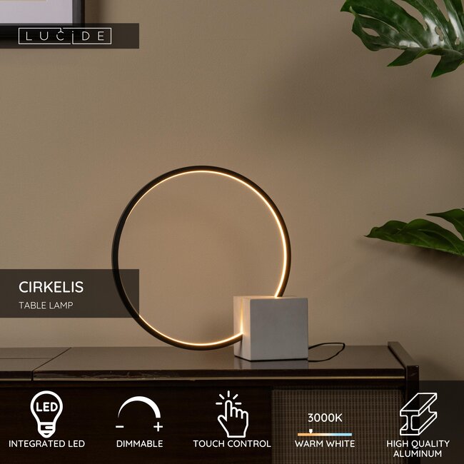 CIRKELIS - Lampe de table - Ø 32 cm - LED Dim. - 1x6W 3000K - Noir - 05555/06/30