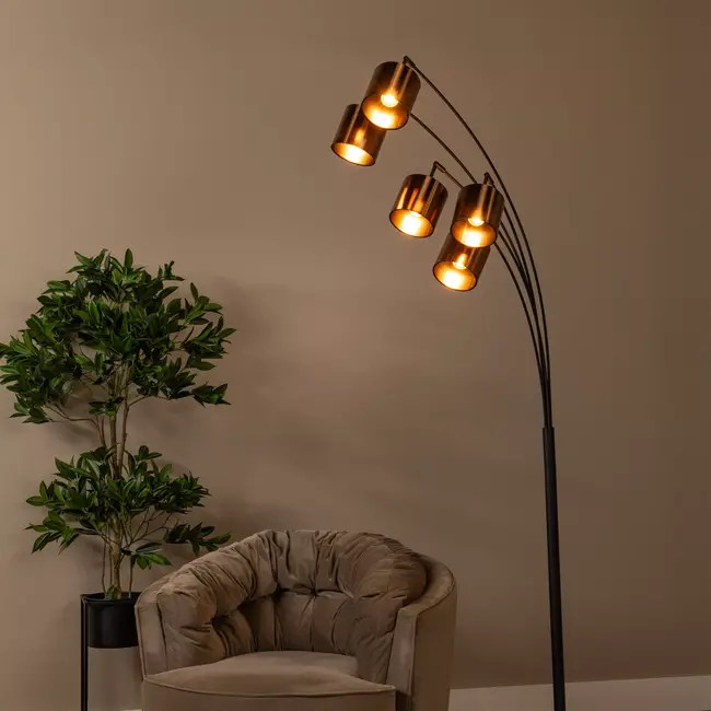 RANKOS - Lampadaire - 5xE14 - Noir - 05747/85/30