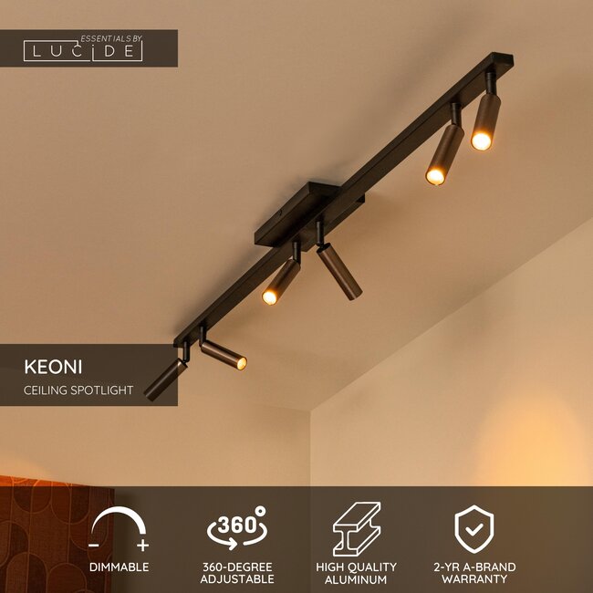 KEONI - Ceiling spotlight - 6xG9 - Coffee | Essential - 09943/06/97