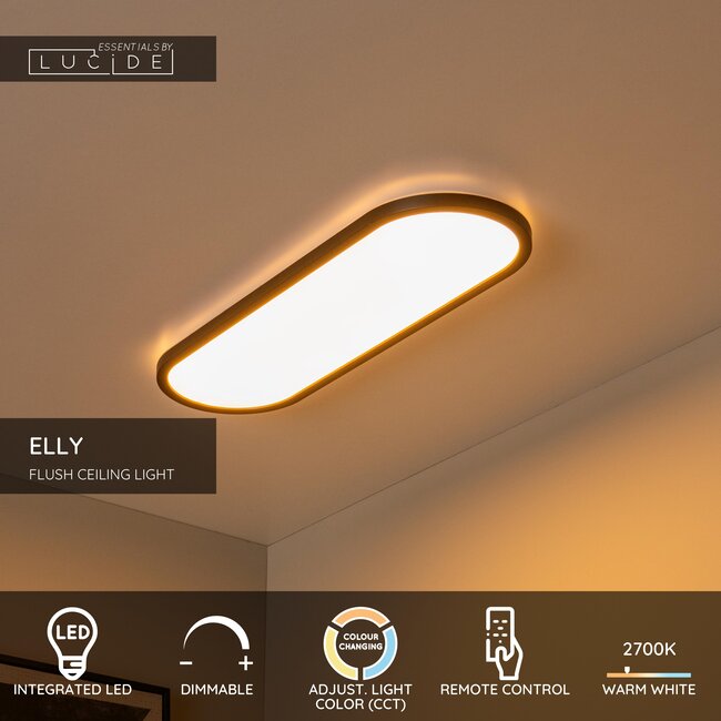 ELLY - Flush ceiling light - LED Dim. - CCT - 1x24W 2700K/4000K - Opal | Essential - 07121/24/30