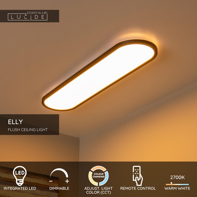 ELLY - Plafonnier - LED Dim. - CCT - 1x36W 2700K/4000K - Opalin | Essential - 07121/36/30