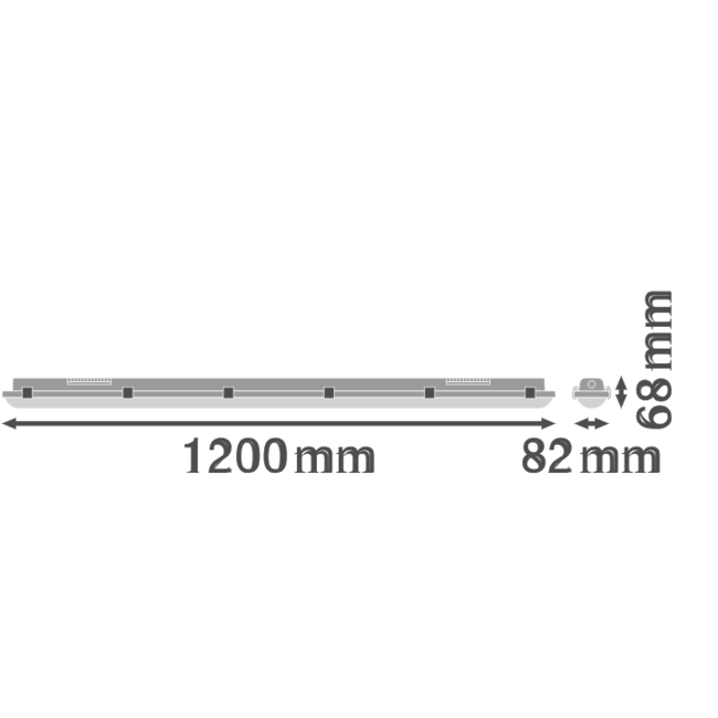 Damp Proof 1200 LED luminaire 32W IP65 4000K