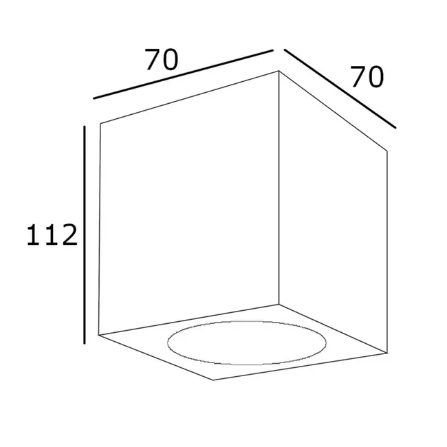 Spot en saillie carré Gypsy en plâtre