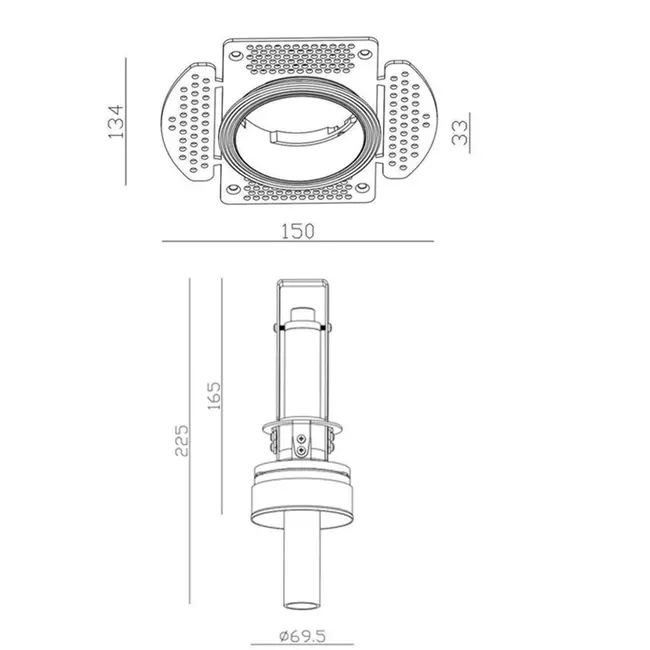 Spot encastré de plafond Sleekfit Pipe Noir Blanc extra chaud