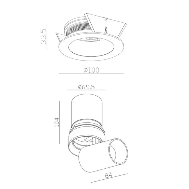 Sleekfit Tuup Recessed Spotlight White Extra warm white