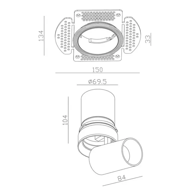 Sleekfit Tuup Recessed Spotlight White Extra warm white