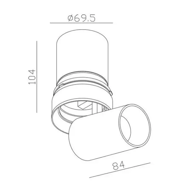 Sleekfit Tuup Recessed Spotlight White Extra warm white