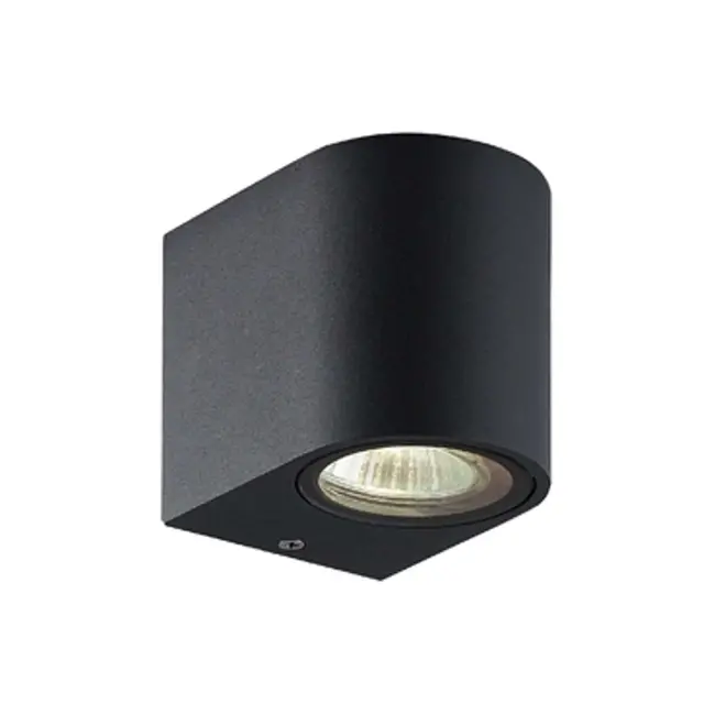 Cube R Down Wandlamp Zwart IP65