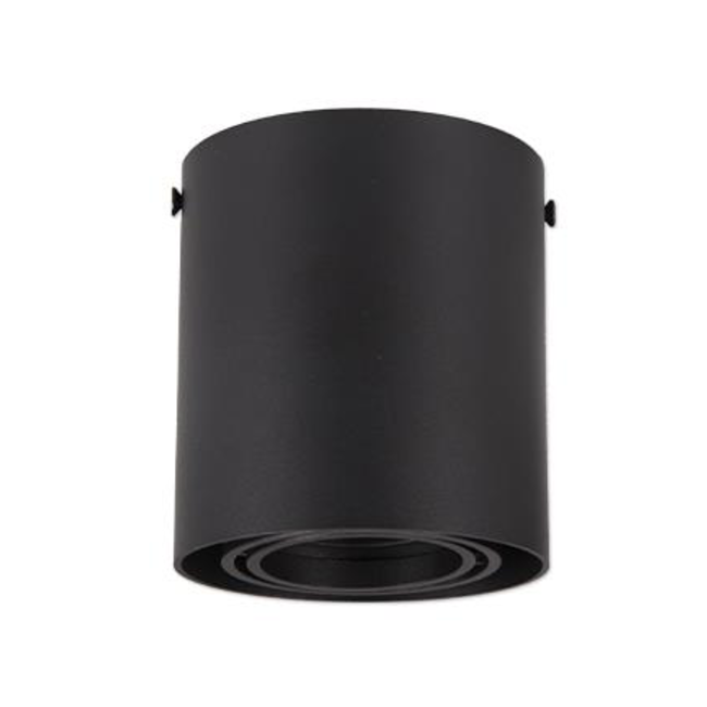 Adjustable surface-mounted spotlight round - GU10 - 90x100 black - OUTLET