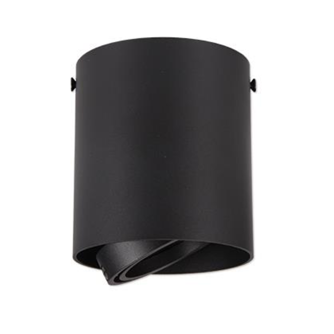 Adjustable surface-mounted spotlight round - GU10 - 90x100 black - OUTLET