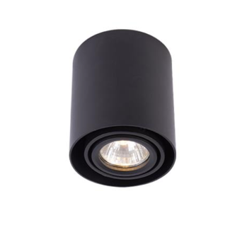 LioLights Richtbare opbouwspot rond -  GU10 - 90x100 zwart - OUTLET