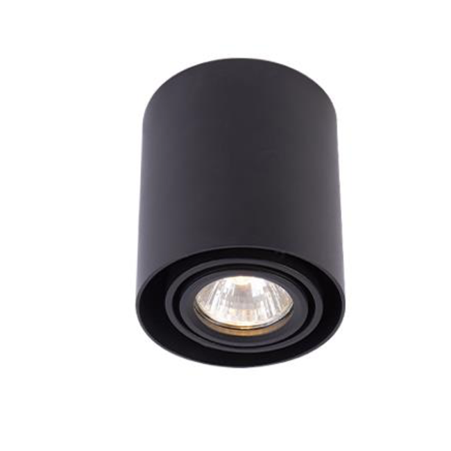 Richtbare opbouwspot rond -  GU10 - 90x100 zwart - OUTLET
