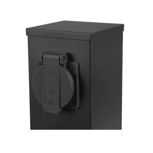 ONTARIO | Buitenstopcontact zuil | IP44 | Zwart | 40cm