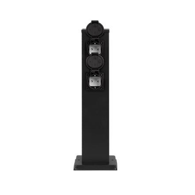 ONTARIO | Buitenstopcontact zuil | IP44 | Zwart | 40cm