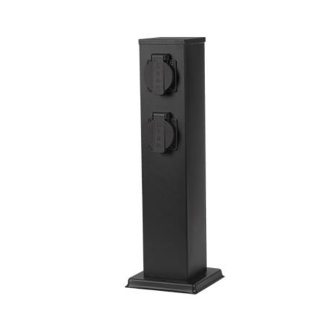 ONTARIO | Buitenstopcontact zuil | IP44 | Zwart | 40cm