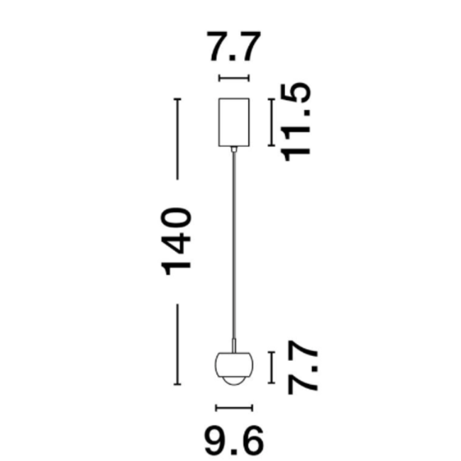 Conga - hanglamp - Ø 9,6 x 140 cm - Goud