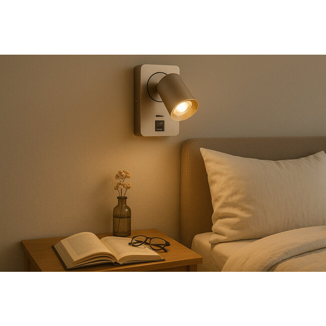 MEGANO-S USB - Wandlamp GU10 - Champagne