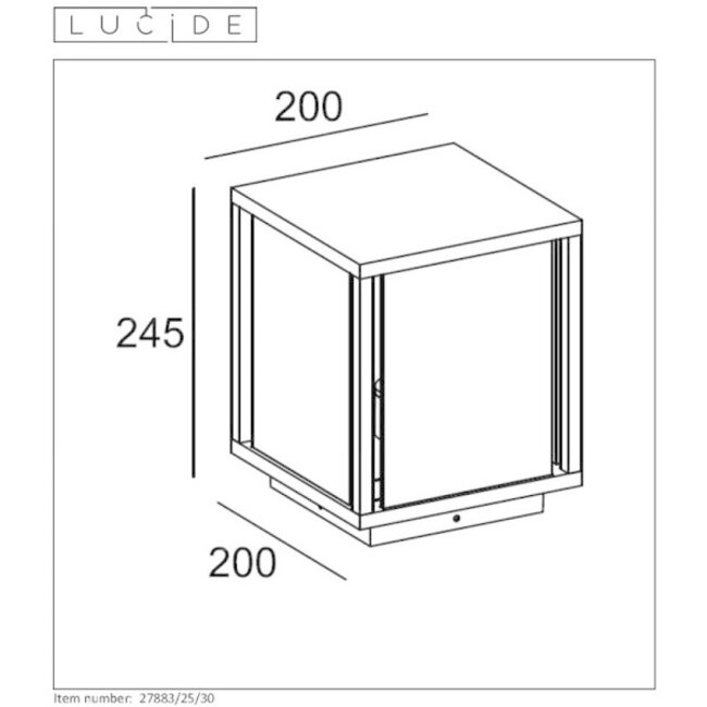 CLAIRE - Sokkellamp Buiten - 1xE27 - IP54 - Antraciet - OUTLET